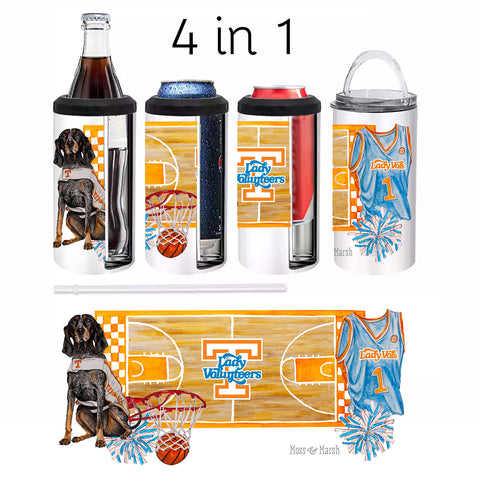 The University of Tennessee Lady Volunteers Basketball 4 in 1 Can Cooler