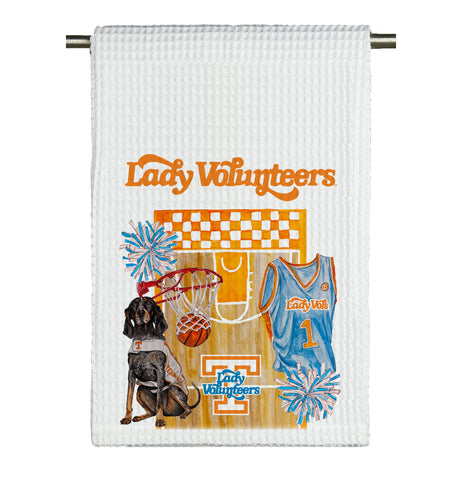 University of Tennessee Lady Volunteers Basketball Watercolor Tea Towel