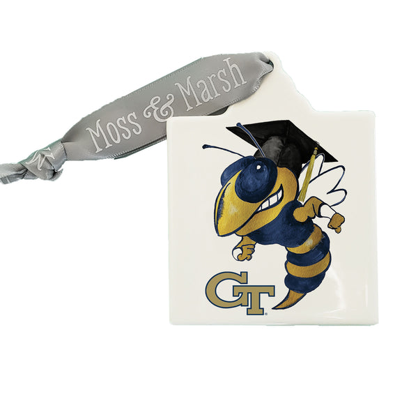 Georgia Tech Buzz Graduate Ceramic Ornament