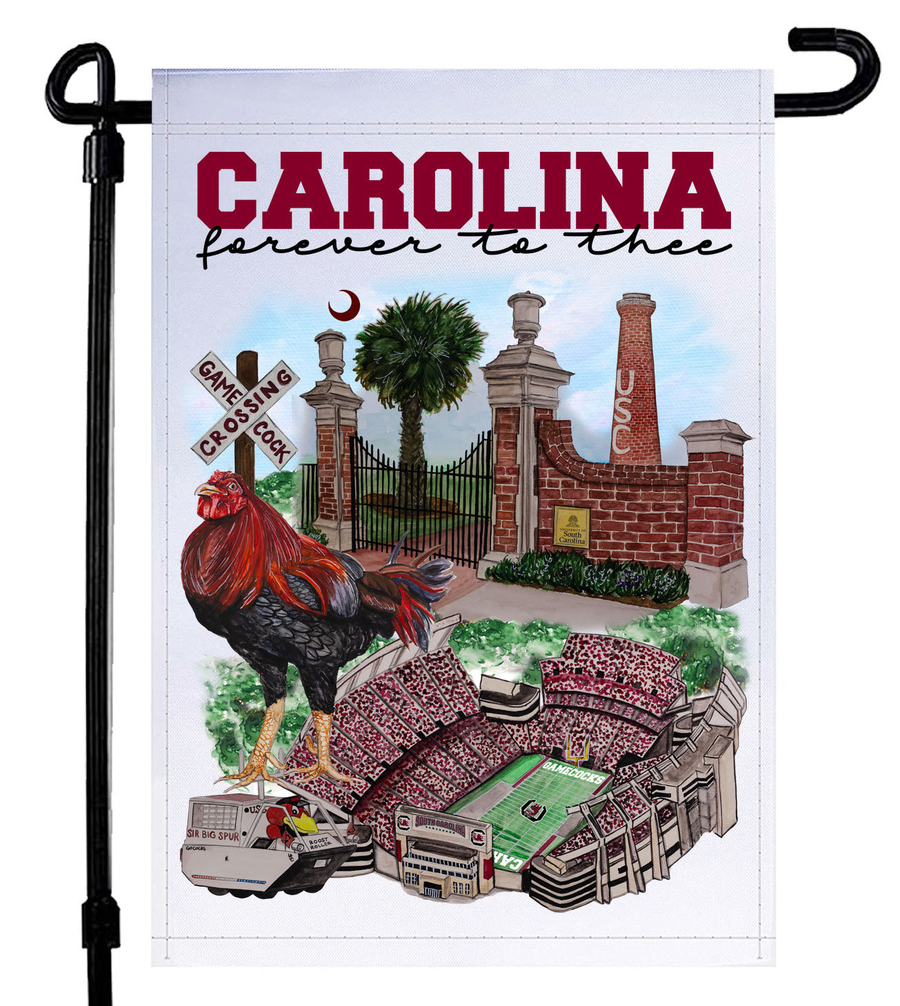 University of South Carolina Watercolor Garden Flag