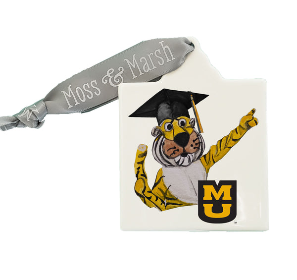 University of Missouri Truman the Tiger Graduate Watercolor Ornament