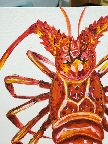 Spiny Lobster Original Watercolor Painting