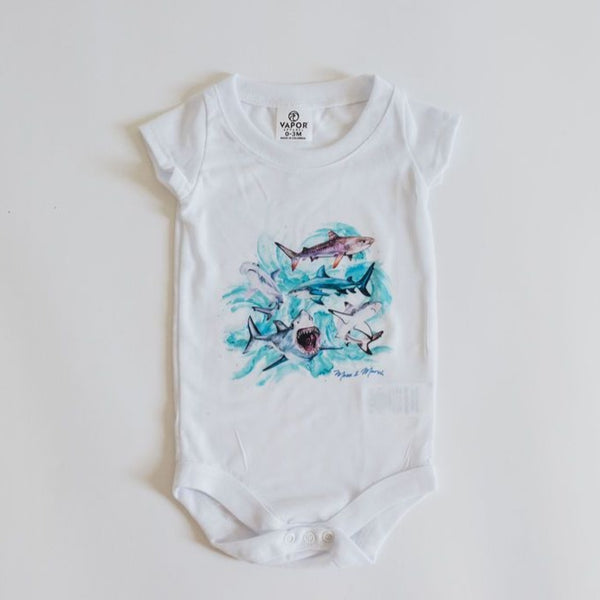 Sharks Watercolor Onesie