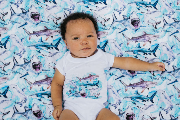 Sharks Watercolor Onesie