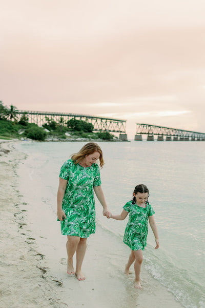 Tropical Leaves Swing Dress - Ladies