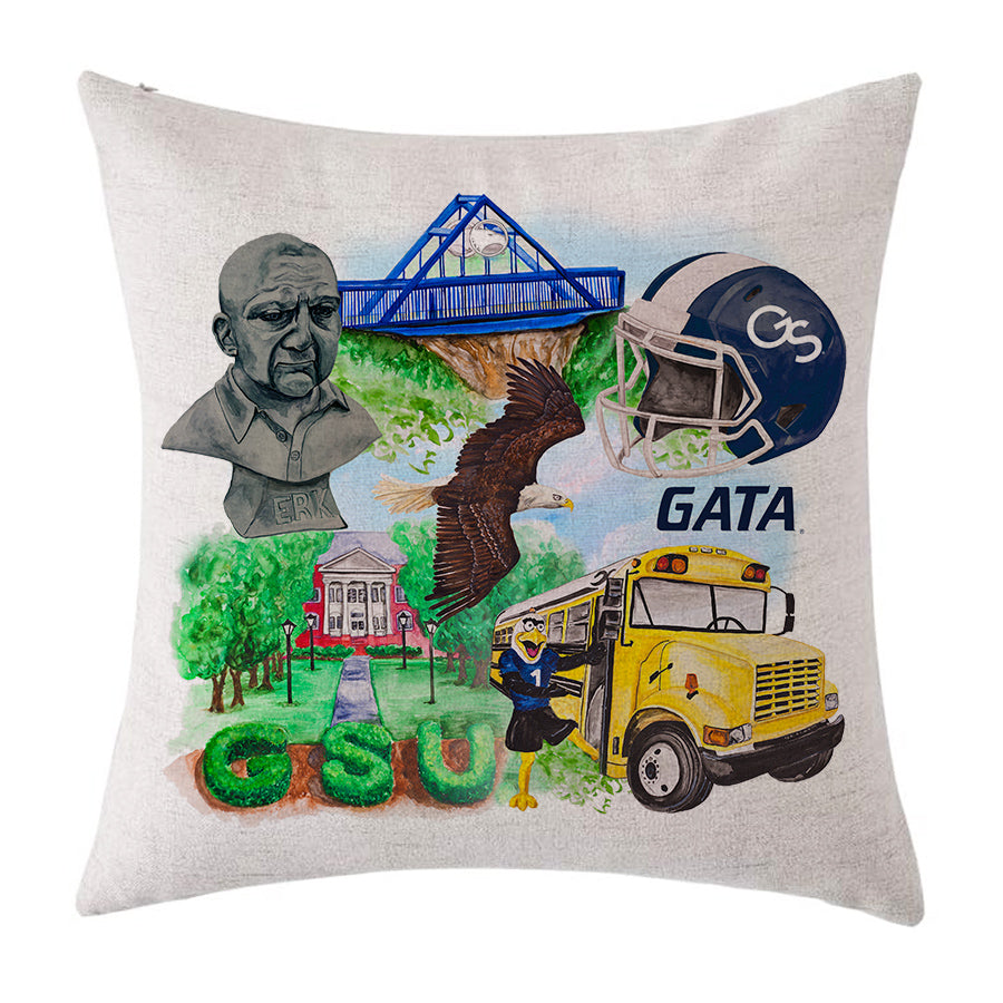 Georgia Southern University Watercolor Pillow