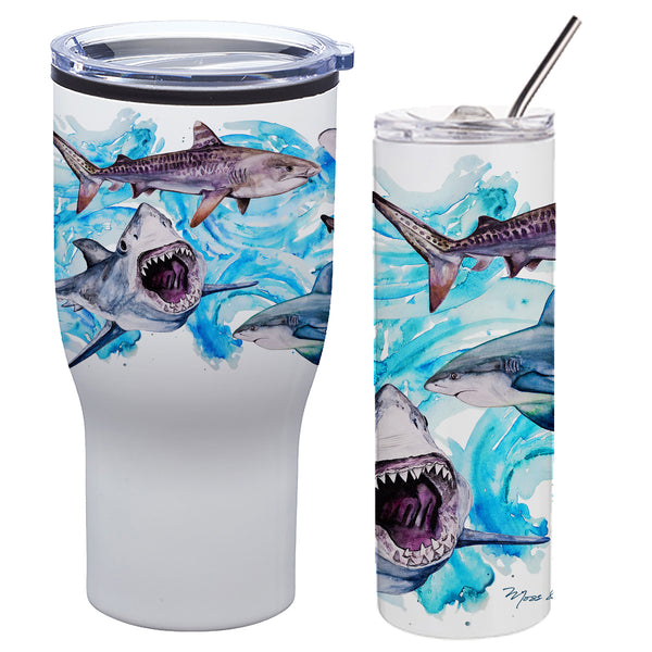Shark Tumblers - Stainless Steel Watercolor