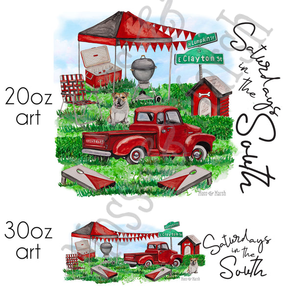 Saturdays in the South Tumblers - Stainless Steel Watercolor