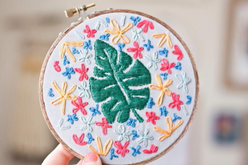 Monstera Embroidery DIY Collaboration