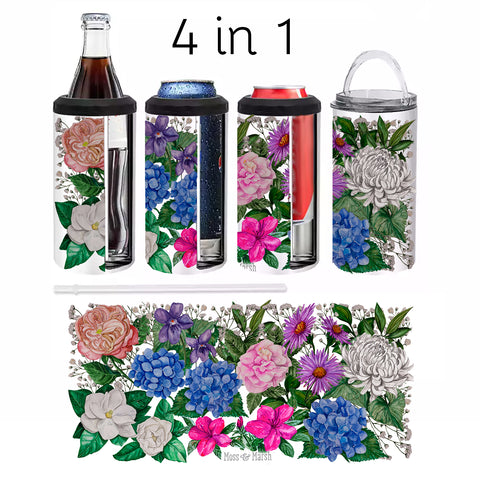 Southern Floral 4 in 1 Can Cooler