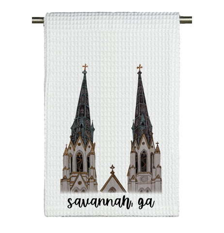 Savannah Cathedral Watercolor Microfiber Tea Towel