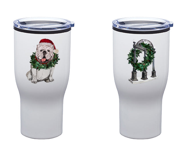 Santa Bulldog 30oz Tumbler