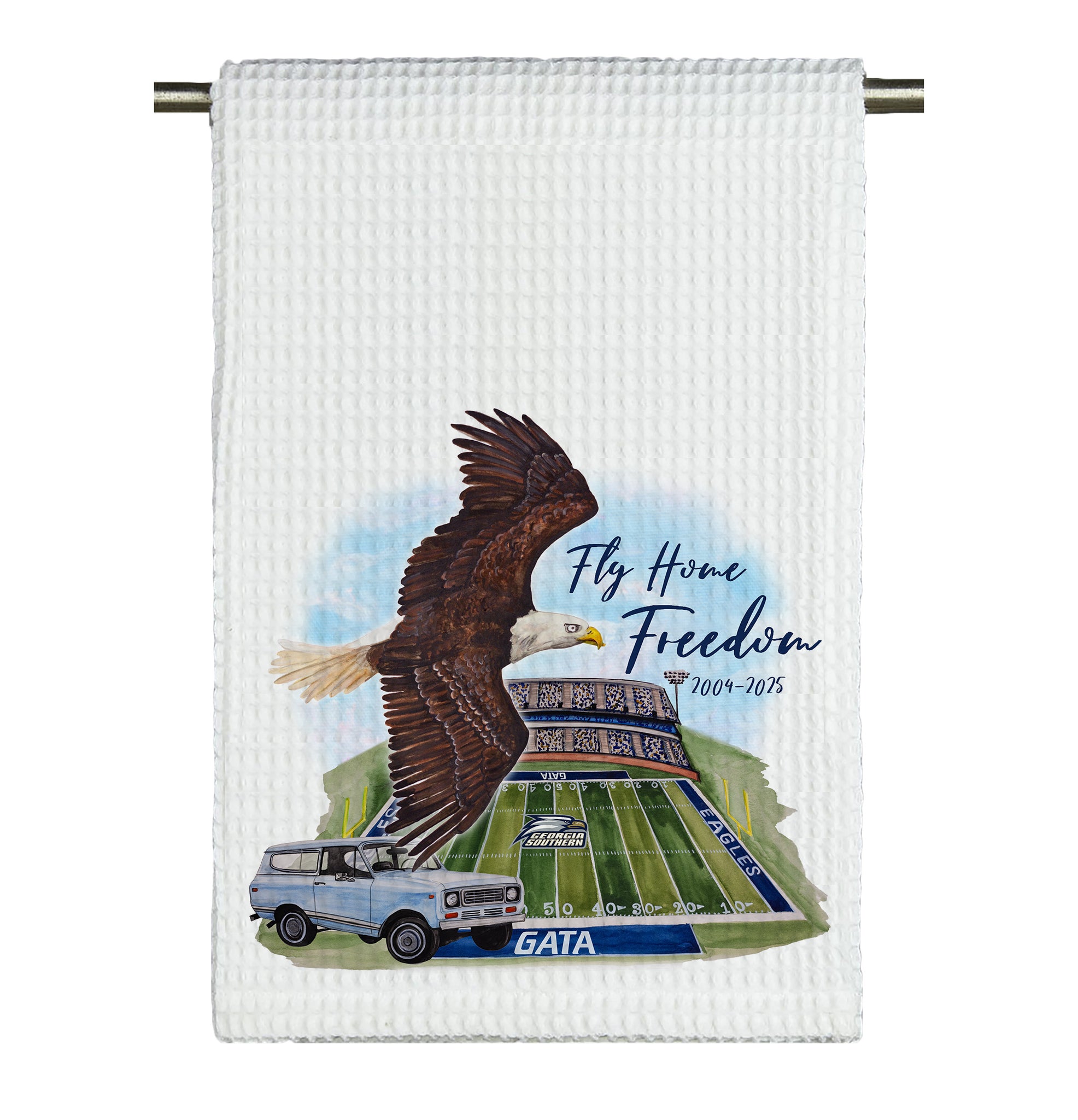 Freedom Tribute GSU Watercolor Microfiber Tea Towel