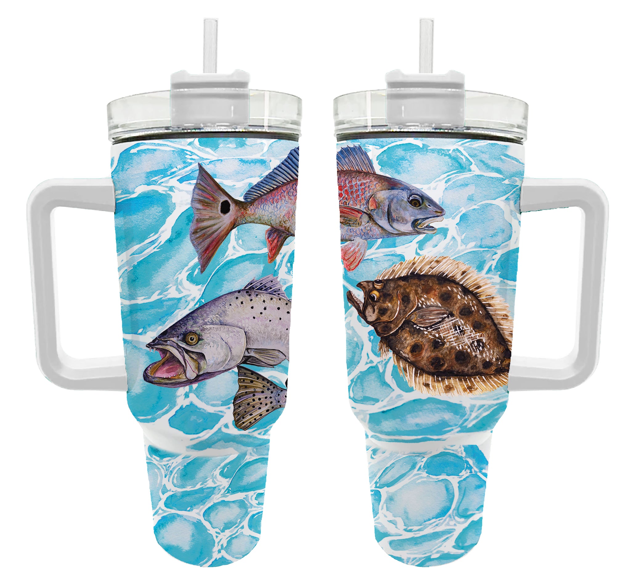 40oz- Fish tumbler to benefit Hawaii disaster relief!