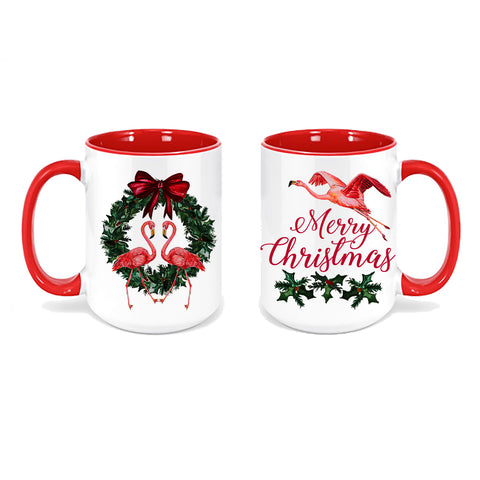 Flamingo Coastal Christmas Mug