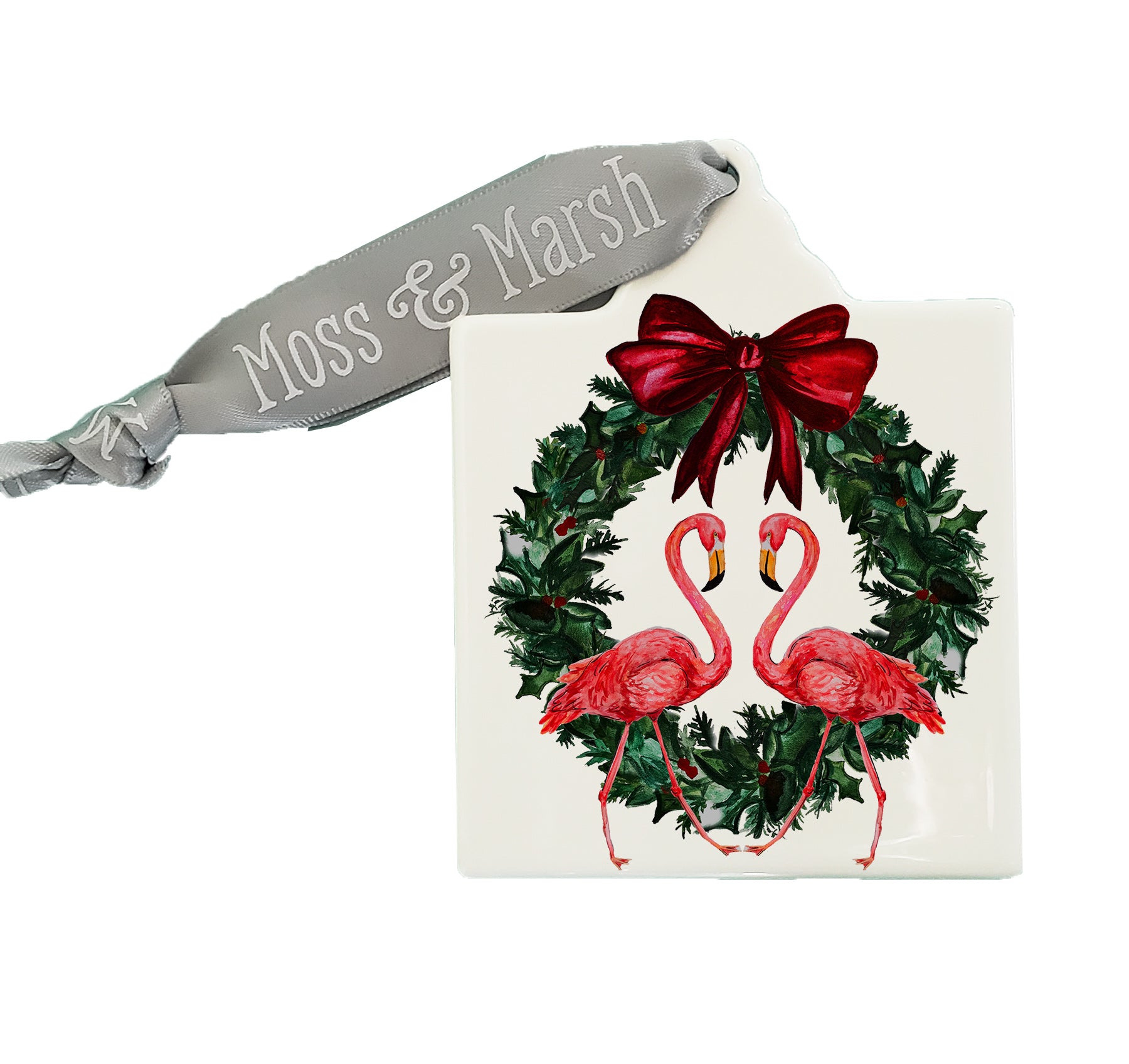 Flamingo Coastal Christmas Ornament