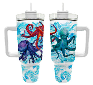 40oz- Octopus tumbler to benefit Hawaii disaster relief!