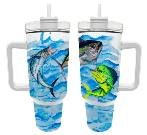 40oz- Off Shore Fish tumbler to benefit Hawaii disaster relief!