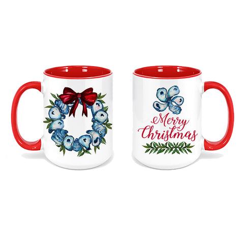 Oyster Coastal Christmas Mug