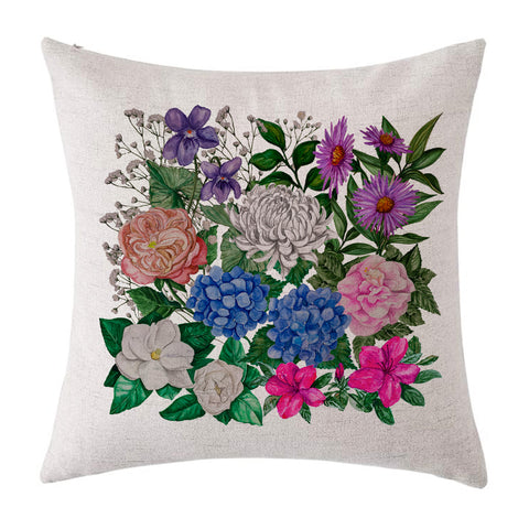 Southern Floral watercolor print pillow