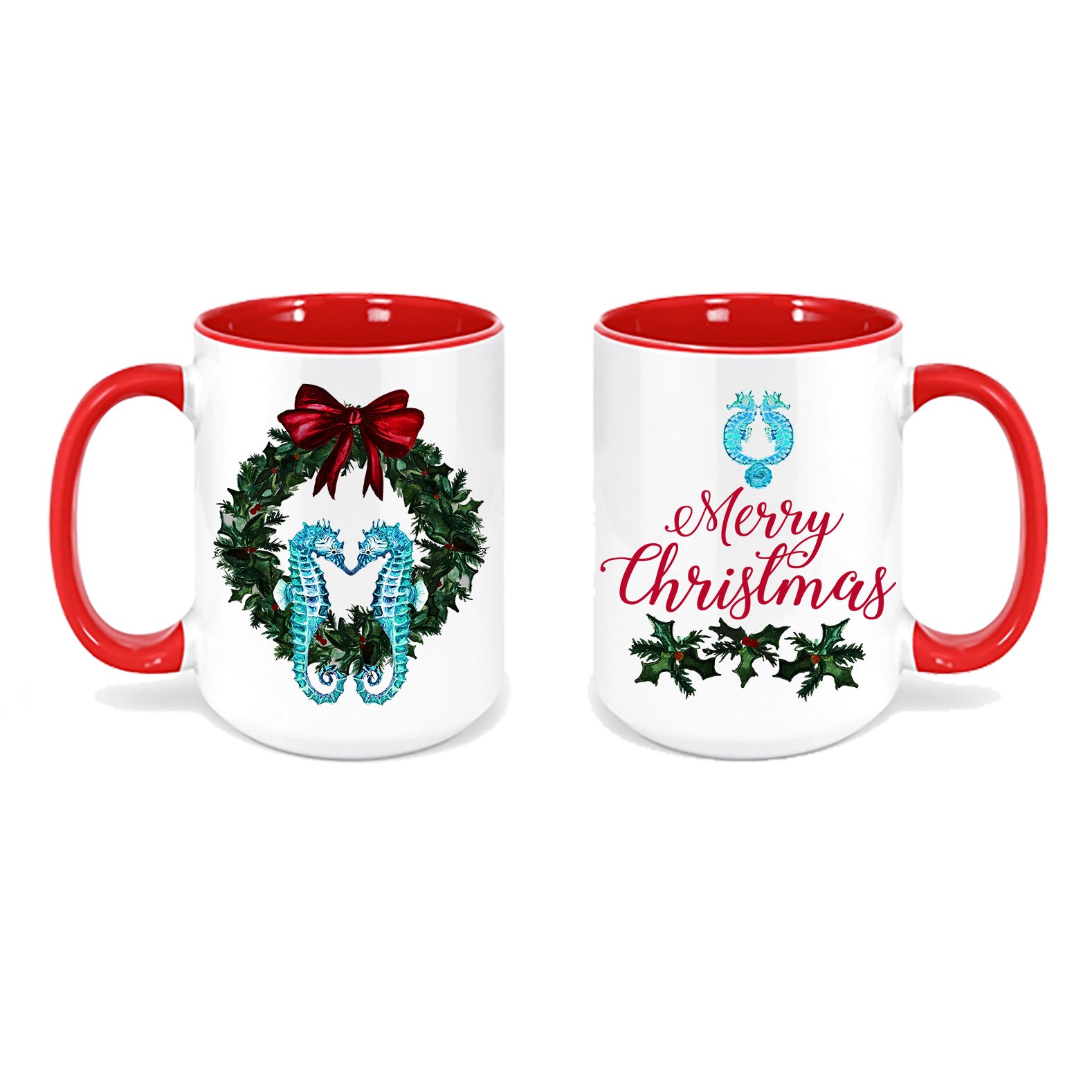 Seahorse Coastal Christmas Mug