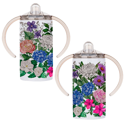 Southern Floral Sippy Cup - Stainless Steel Watercolor