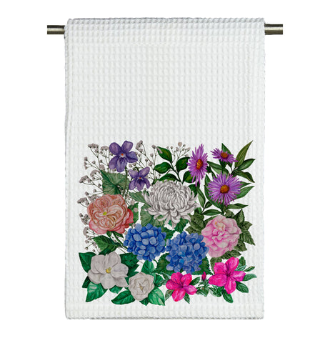 Southern Floral Watercolor Microfiber Tea Towel
