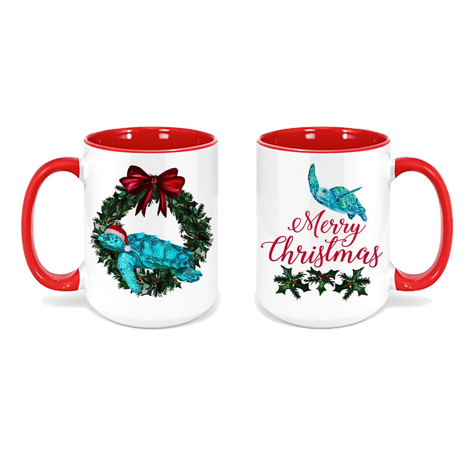 Sea Turtle Coastal Christmas Mug
