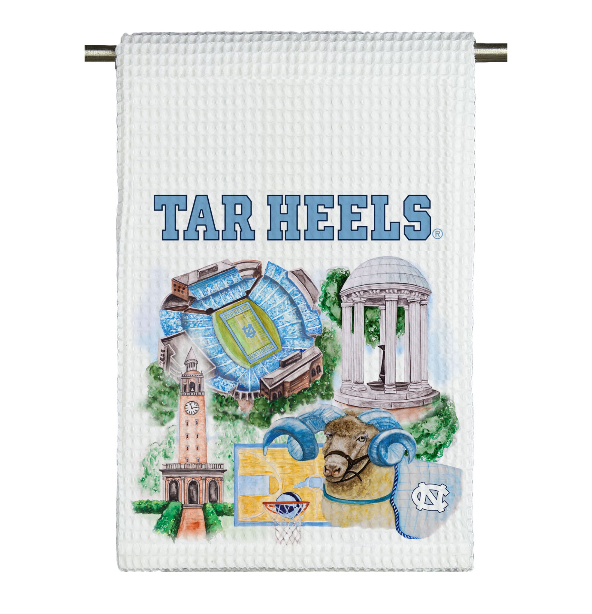 The University of North Carolina Watercolor Tea Towel