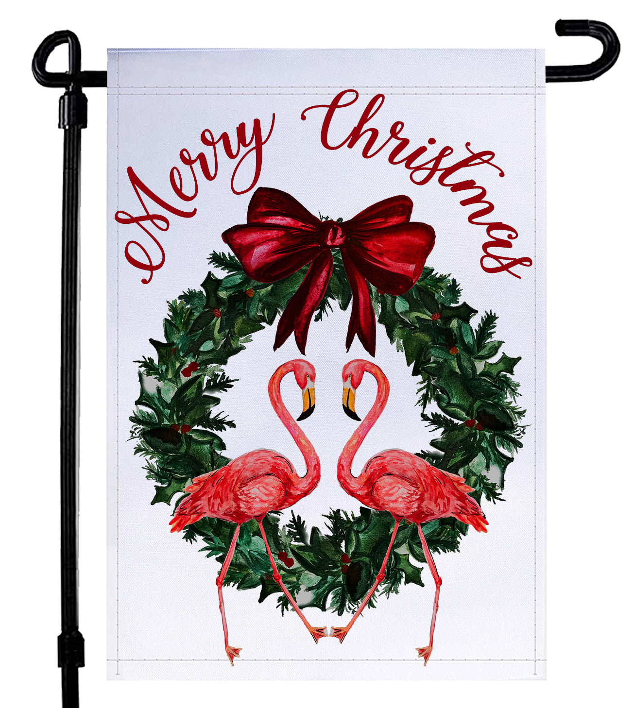 Flamingo Coastal Christmas Garden Flag