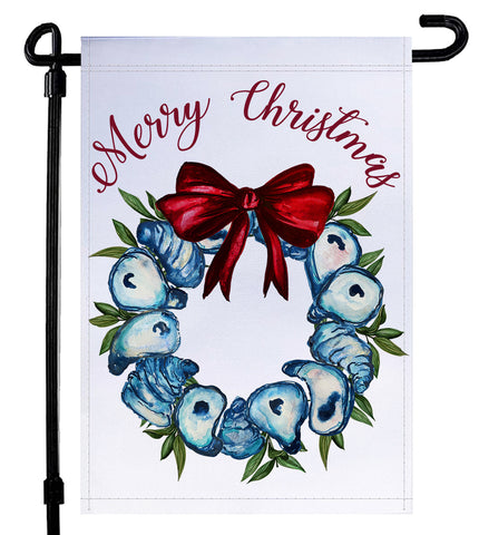 Oyster Coastal Christmas Garden Flag