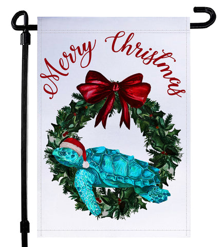 Sea Turtle Coastal Christmas Garden Flag