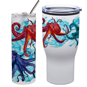 Octopus Tumblers - Stainless Steel Watercolor