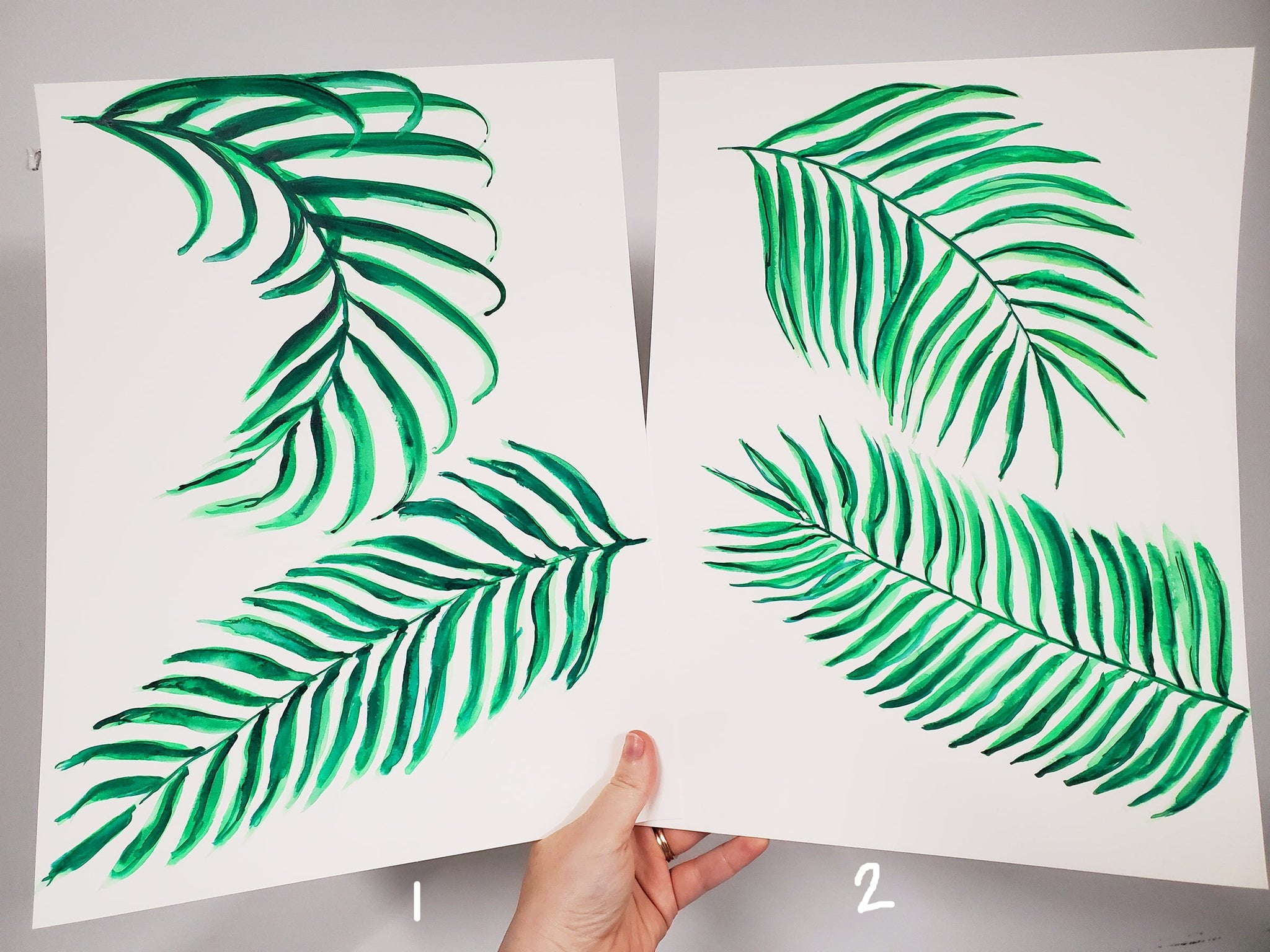 Palm Leaves 1 & 2 Original Watercolor Painting