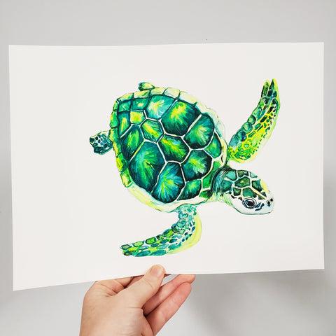 Kemp Sea Turtle Original Watercolor Painting