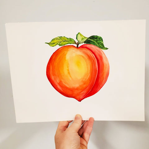 Peachy Original Watercolor Painting