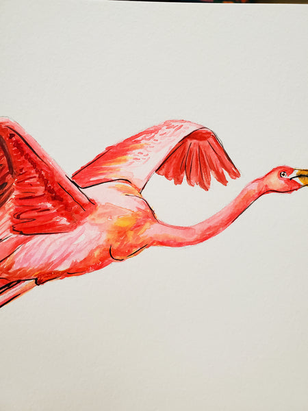 Flamingo 4 Original Watercolor Painting