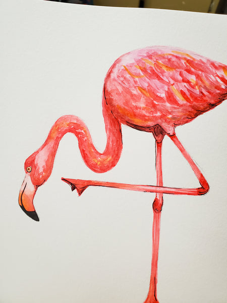 Flamingo 3 Original Watercolor Painting