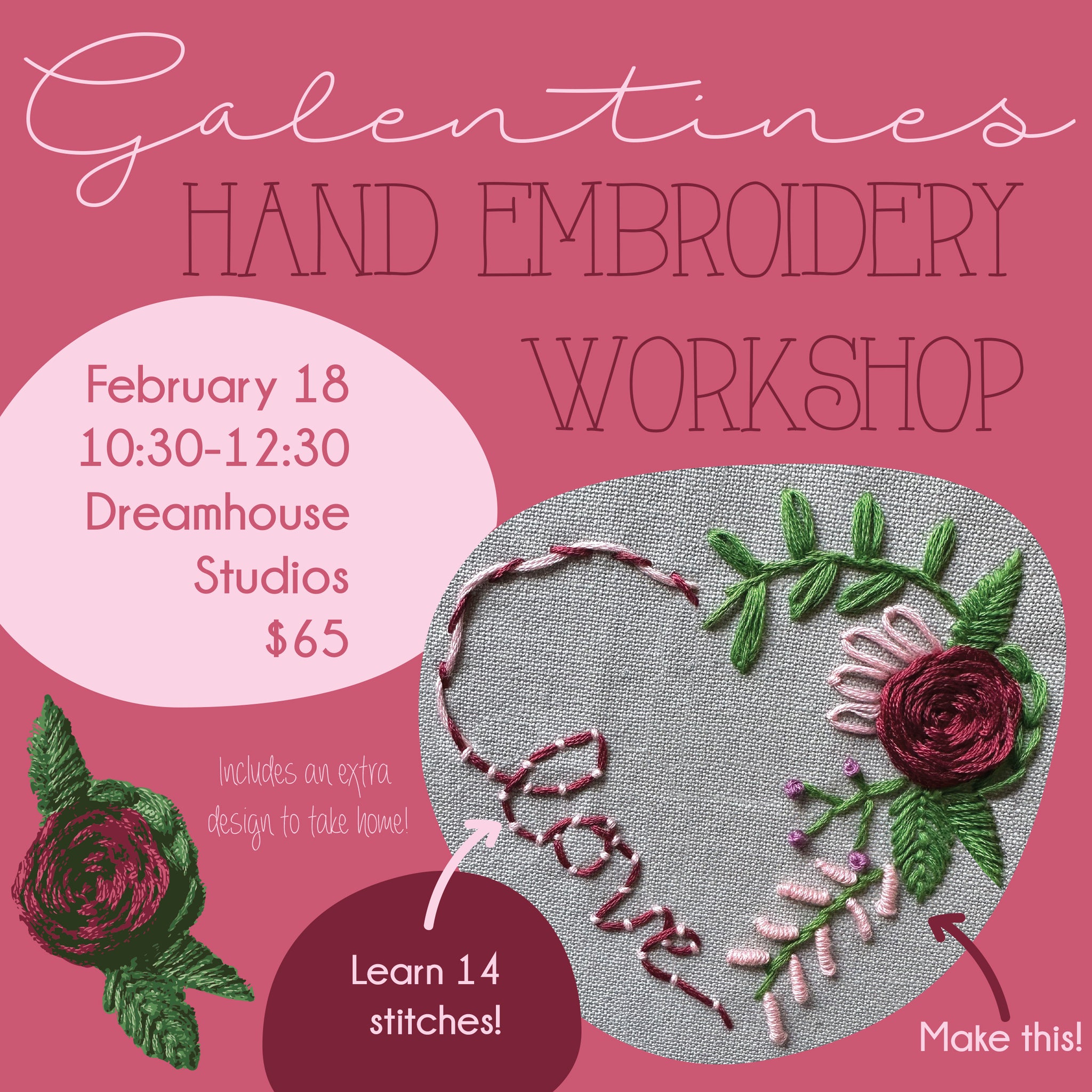 Galentines Hand Embroidery Workshop