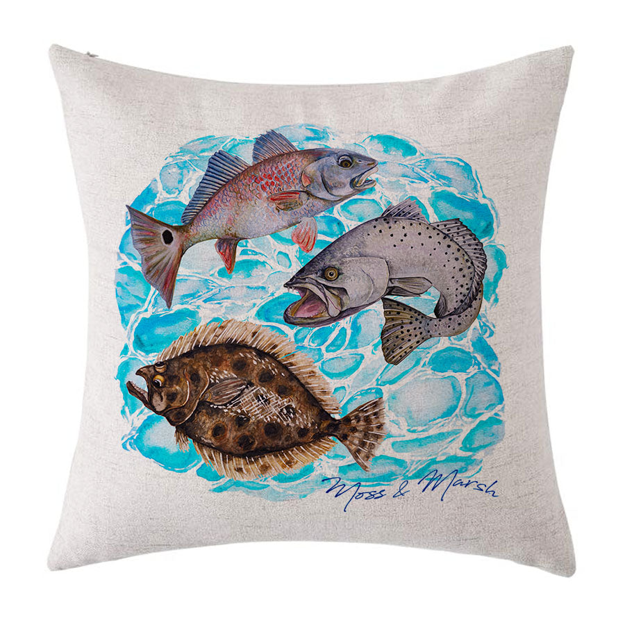 Fish Pillow - Watercolor Print