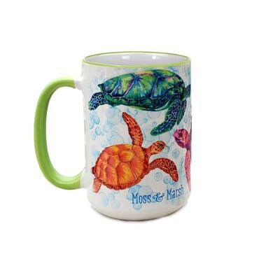 Sea Turtle Mug 15oz - Ceramic Watercolor