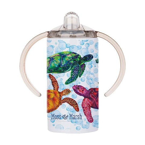 Sea Turtle Sippy Cup - Stainless Steel Watercolor