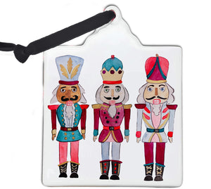 Christmas Nutcracker Ceramic Watercolor Ornament