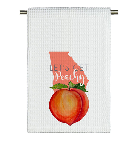 Peachy Watercolor Microfiber Tea Towel