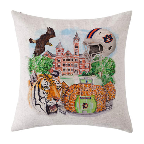 Auburn University Watercolor Pillow