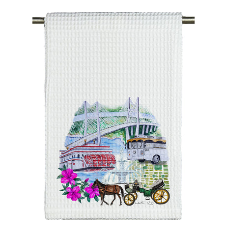 Savannah Watercolor Microfiber Tea Towel