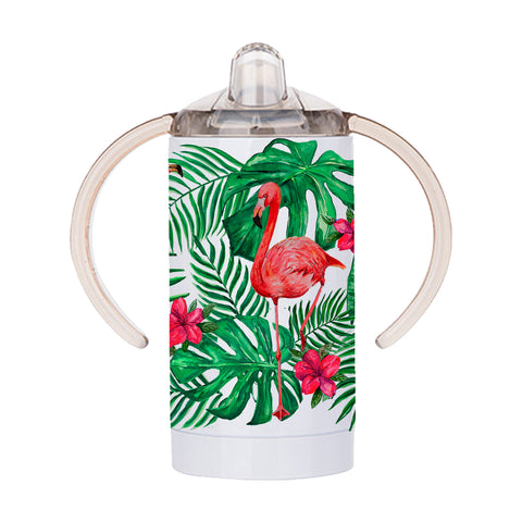 Flamingo Sippy Cup - Stainless Steel Watercolor