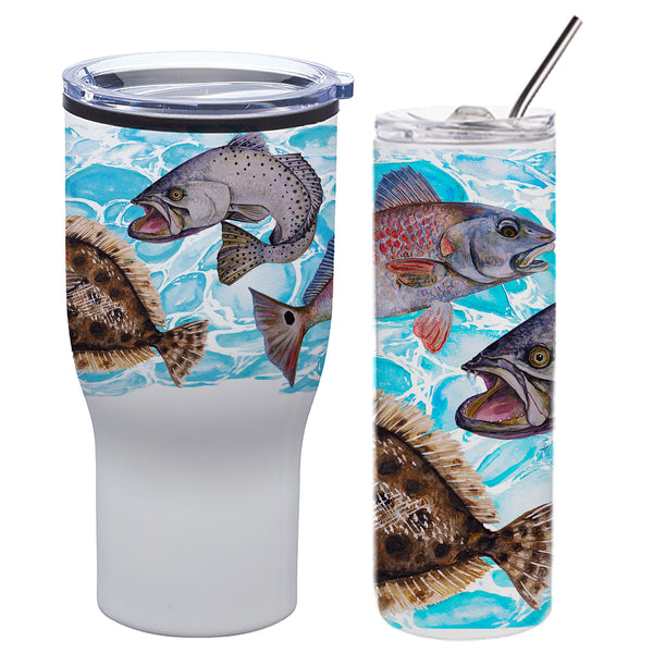 Fish Tumblers - Stainless Steel Watercolor