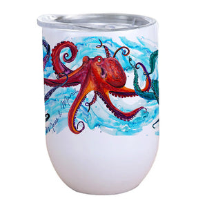 Octopus Watercolor Wine/Coffee Tumbler
